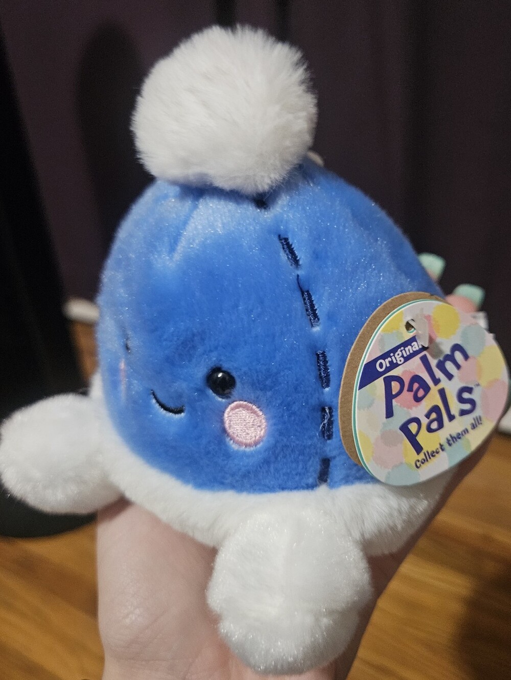 NWT Vail The Beanie Palm Pals Blue Winter Hat Plush with White Trim Seasonal